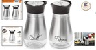 Stylish Glass   Stainless Steel Salt And Pepper Set - Perfect Kitchen Accessory