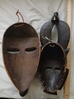Vintage Hand Carved Wooden African Tribal Mask 19 - 20 Inches Lot