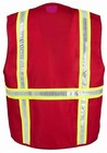 Fx Two Tone Hi-vis Red Safety Vest With 4 Front Pocket Small To 3xl