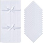 12 Handkerchiefs Men Hankies 16 x16  Inches 100  Cotton White Pocket Squares