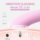 Facial Cleansing Brush  Rechargeable Silicone Face Scrubber With Heat Massage