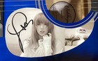 T Swift Signed 41  Totured Poets Department Blue Acoustic Guitar Psa Holo