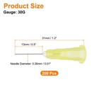 200pcs 0 5  30g Blunt Tip Dispensing Needles Liquid Dispenser Light Yellow