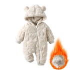Newborn Baby Boy Girl Kids Bear Hooded Romper Jumpsuit Bodysuit Clothes Outfits