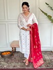 White Salwar Kameez Kurti Indian Pakistani Top Tunic Party Wear Bollywood Dress