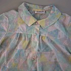 Vtg 70s Village Inn Fashions Snap Front House Dress Duster Pastel Geometric Sz L