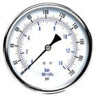 Air Compressor Pressure   Hydraulic Gauge 2  Face Back Mount 1 4  Npt 0-200 Psi