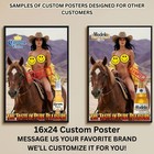 Sexy Pinup Girl Custom Alcohol Poster Any Beer Whiskey Tequila Vodka Brand   363