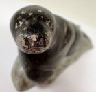 Vtg Artisan Signed Amittu Eskimo Seal Carved Stone Sculpture Canada Inuit Art