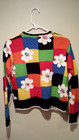 Vintage Tacky Patchwork Cardigan Sweater - Susan Bristol - Petite Small Ps