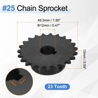  25 Chain Roller Sprocket 12mm Bore  23 Tooth With 4x1 8mm Keyway  Black