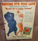 Lucky Strike Cigarettes Tobacco Ad Metal Sign Free Shipping