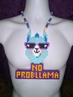 No Probllama Perler Bead Kandi Necklace-edc-rave-festival-plur-edm