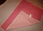 Serena And Lily Mini Cabin Quilt In Juice Light And Deep Pink With Green Stitch