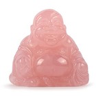 Rose Quartz Laughing Buddha Statue 2 Inch Gemstone Carved Happy Buddha Feng 