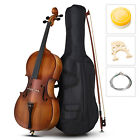 Cello 4 4 Full Size Wood Acoustic Cello School Band With Bag Bow Rosin Bridge