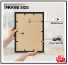 12x17 Picture Frame  Black Engineered Wood Frame For 12 X 17 Inch Picture Poster
