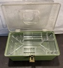 Vtg Wilson Wil Hold Sewing Box Green Base Clear Lid Plastic W tray Usa 12 5   