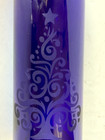 Light Blue Bottle 12 25  Tall Square Bottom 16 Oz Etched Design Embossed  s  Ex 