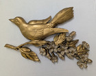 1967 Syroco Mcm 3 Piece Floral Birds Dogwood Wall Plaques Usa Gold Vintage