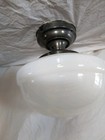 Antique Art Deco Ceiling Light Fixture Schoolhouse Milk Glass Flush Mount Lamp