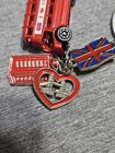 London Souvenir Keychain Double-decker Bus Uk Flag Phone Booth Tower Bridge Hear