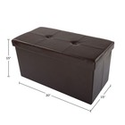 Storage Ottoman 30inch Folding Faux Leather Footrest Linen Chest Or Bench With R