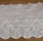 4 Yard 7 5   Wide Vintage Eyelet Cotton Lace With Embroidered Flower Ivory B0246