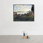 Framed Canvas Print Wall Art The Seine At Argenteuil By Claude Monet Home Decor