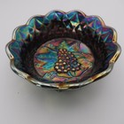 Fenton Grape Pattern Amethyst Carnival Glass Nut Dish bowl 6 1 4 Inch