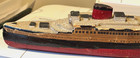 Folk Art Ss Rex Ocean Liner 1930s Balsa Wood Ship Paper Litho On Only 1 Side 15 