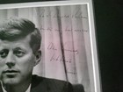 President John F Kennedy Signed Black   White Matted   Framed Photo Jsa Loa