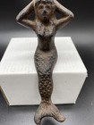 Vtg Cast Iron Sitting Mermaid Figurine Shelf Sitter 5 25   Mythical Creature 