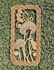 Vintage Mcm Retro Burwood Mushroom And Butterfly Wall Art Plastic Rattan Set