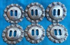 6--1-3 4 In  Slotted Engraved Berry Edge Vintage Saddle Conchos Sterling Silver