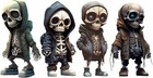 Cool Skeleton Small Statue Halloween Resin Collectible Figurines