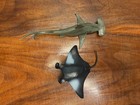 Safari Ltd 1996 Hammerhead Shark   2004 Manta Ray Marine Animal Figure Lot
