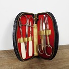 Vintage Manicure Set With Embroidered Case Complete Set