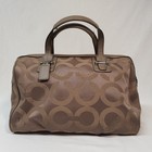 Auth Coach Signature Tan Signature Taylor Op Art Satchel H1373-f25503