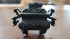 Kangxi Ceramic Censer Incense Filled With Candle Foo Dog 5 25 