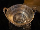 Silver Plate Basket With Glass Liner  England Circa 1930