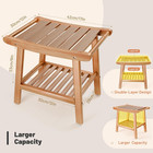 Bamboo Shower Stool Bench shower Chair For Inside Shower With Storage Shelf