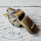Constable Solid Brass Embossed Star Whistle