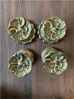 Vintage Antique Brass Decorative Hardware door Knobs - Floral Design - 4 Sets