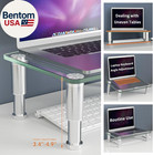 2 Pack Computer Monitor Riser With Height Adjustable Multi Media Desktop Stand F
