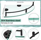 2 Pcs Corner Shower Shelf 2-tier Glass Corner Shelf Stainless Steel Wall Mounted
