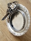 Vintage Ornate R 925 Sterling Silver Picture Frame With Rose Hand Made 