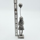 Michael Ricker Pewter Figurine Girl With Balloon Vintage Signed