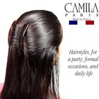 Camila Paris French Side Combs Large 2 Colors Each Curved Large  Brown  Black 