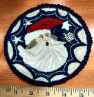 Punch Needle Candle Mat Santa Finished -  Valdani   Dmc Threads Punchneedle